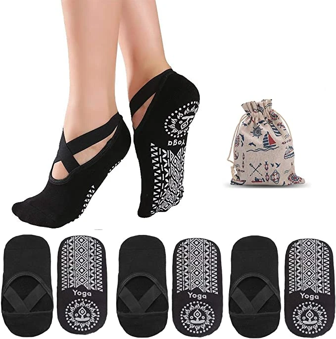 Calcetines antideslizantes de yoga para mujer